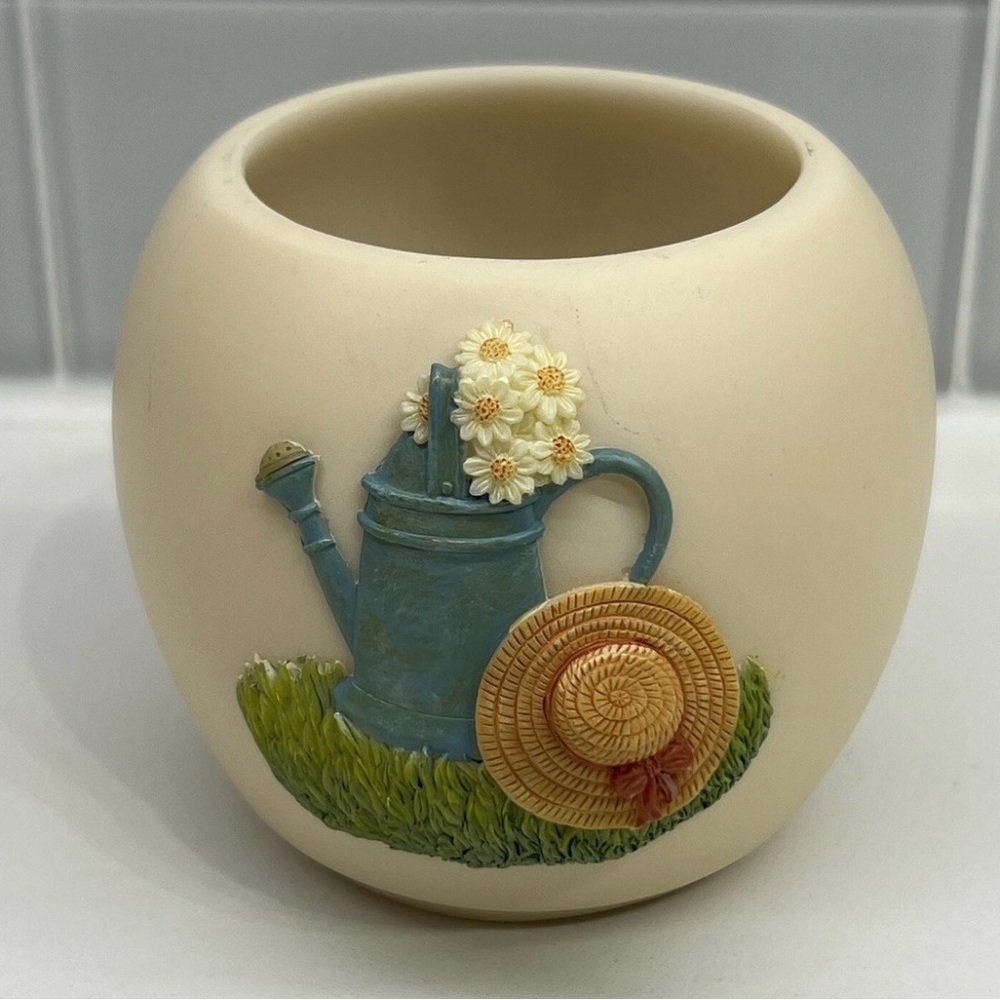 Ibis & Orchid Design Votive/Candle Holder Watering Can/hat, Garden, NIB